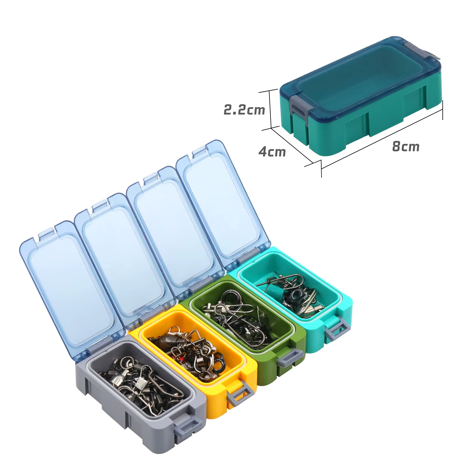 Mini caja porta señuelos - Organizador de pesca portátil compacto - imagen 2