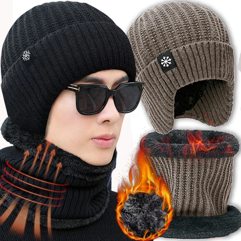 Gorro de punto térmico para invierno en color negro
