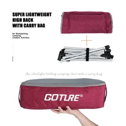 Silla Plegable GOTURE ultraligera con malla transpirable y cojín