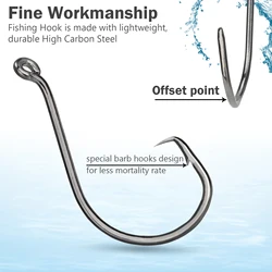 THKFISH Anzuelos de Siluro tipo Círculo – Acero carbono para cebo