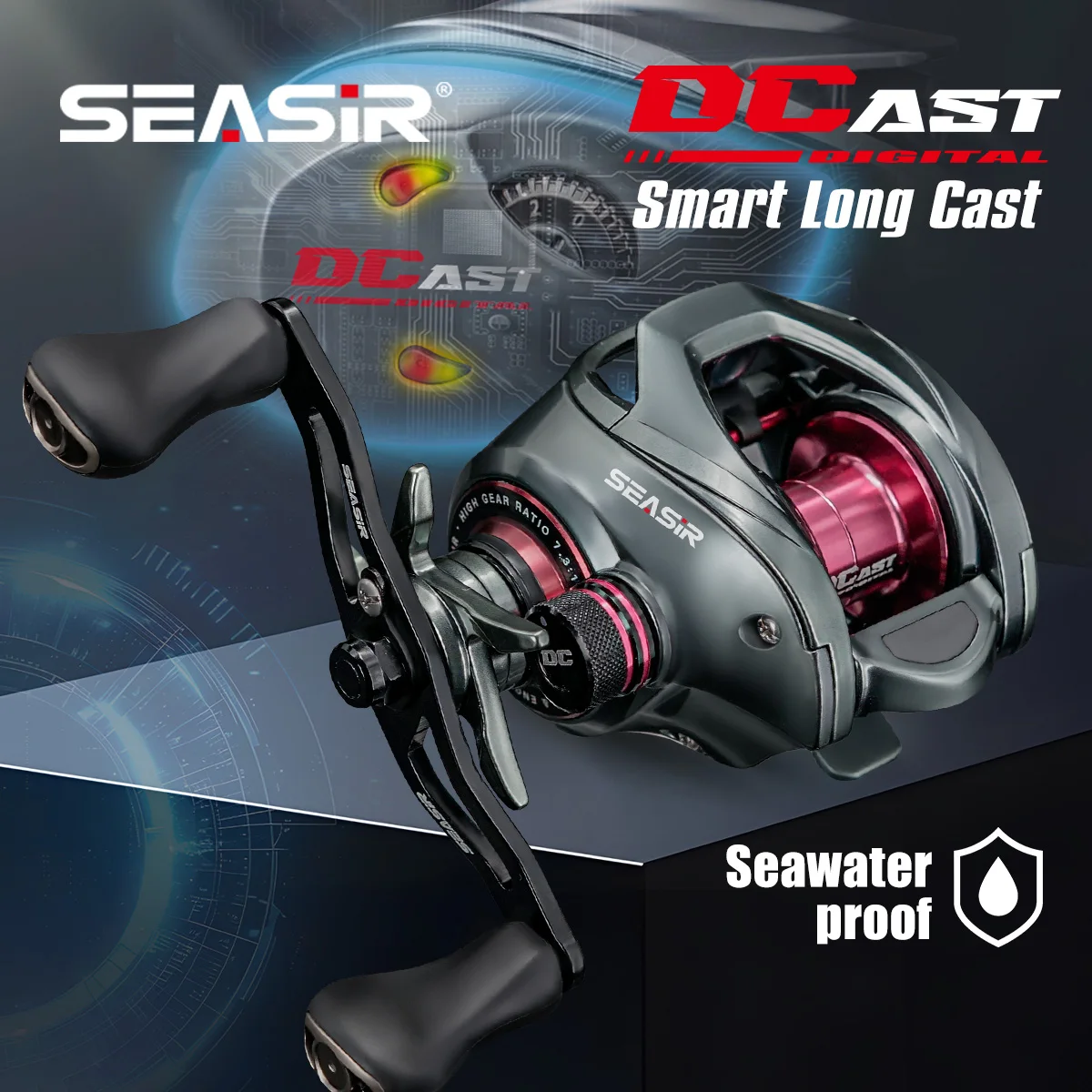 SEASIR DCAST DC – Carrete Baitcasting con arandelas de carbono y latón - imagen 2