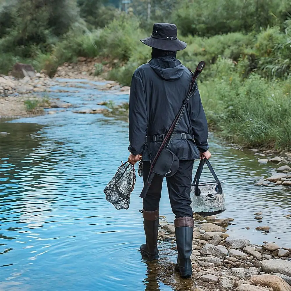 Bolsa para carretes de pesca negra, estuche a prueba de golpes