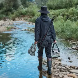 Bolsa para carretes de pesca negra, estuche a prueba de golpes