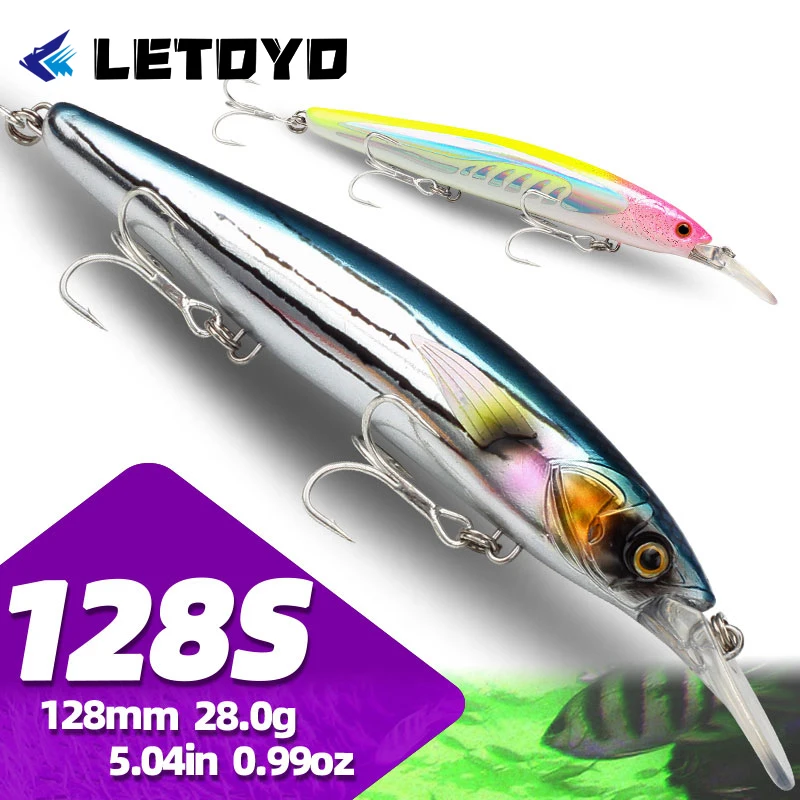 LETOYO Señuelo Minnow Jerkbait hundimiento lento para lubina - imagen 5