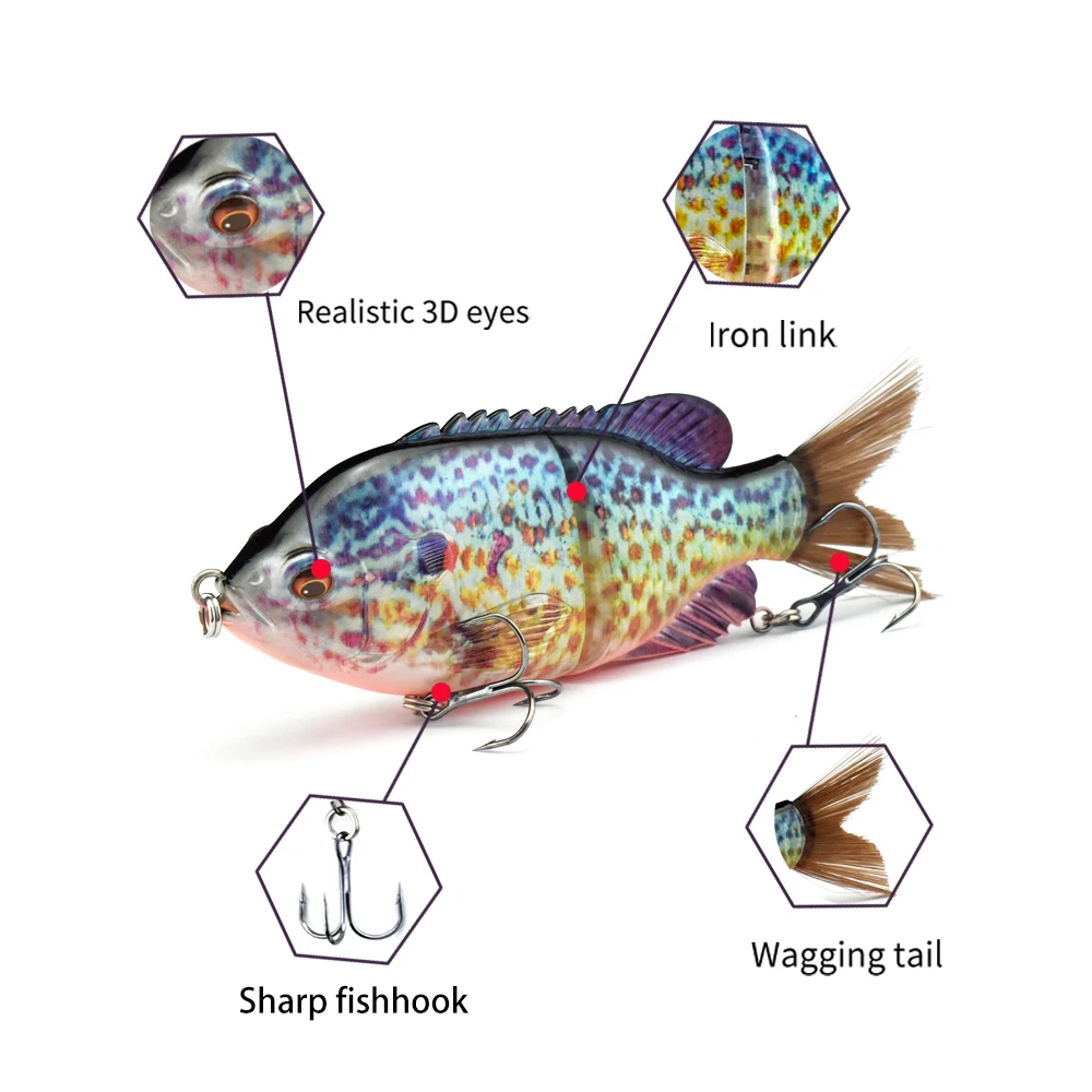 Glide Bluegill vinilo de hundimiento lento para pesca - imagen 3