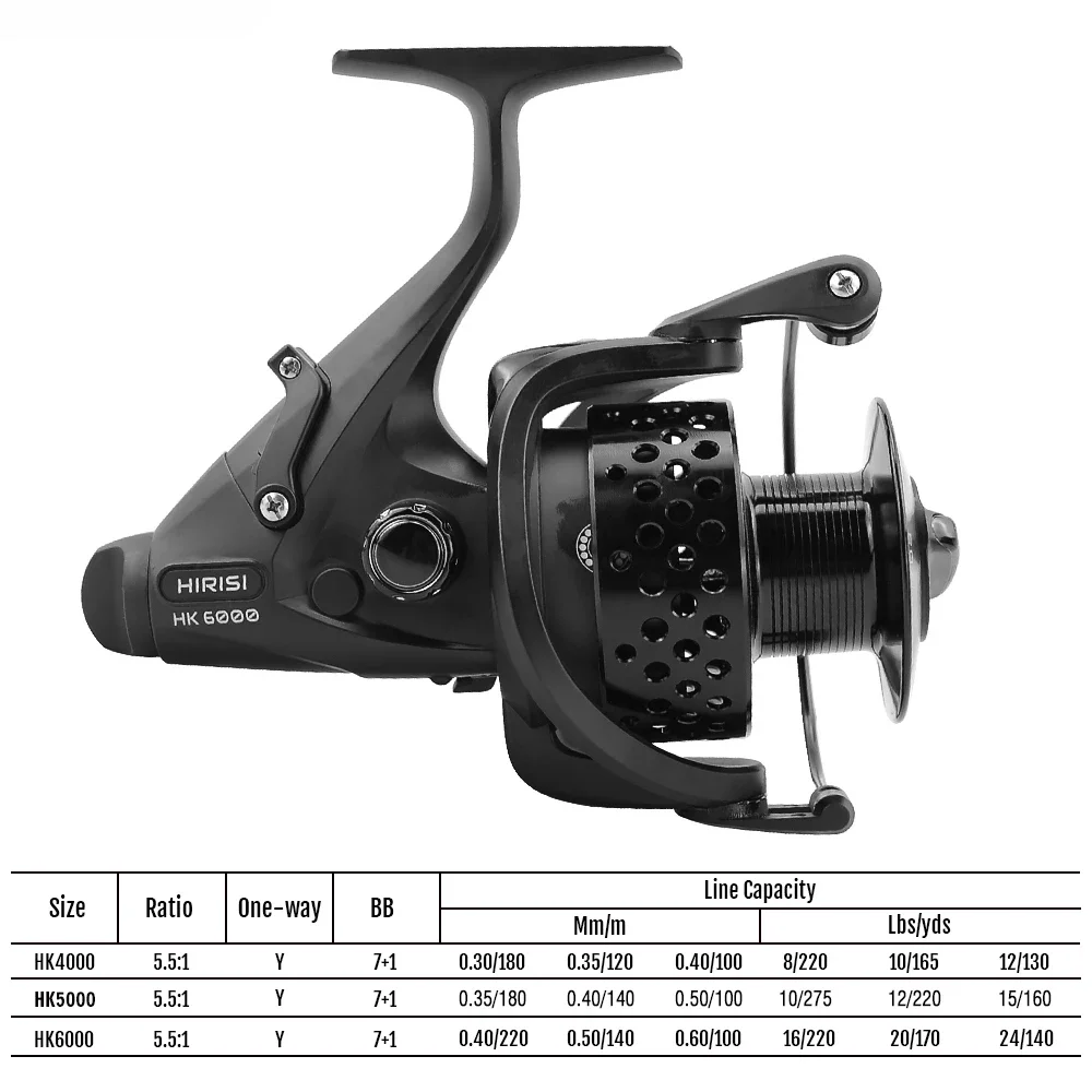 Hirisi HK4000 carrete de spinning carpa con rodamientos y freno libre - imagen 3