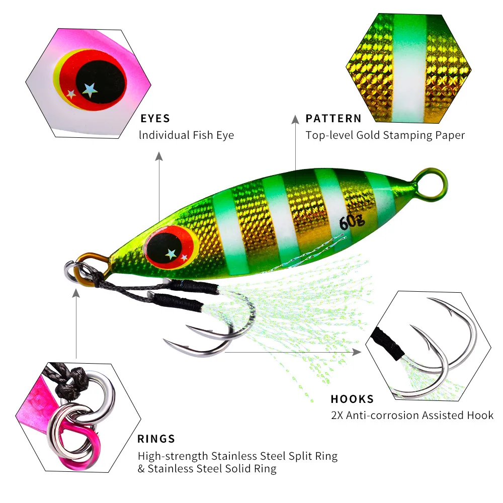 Jig Head holográfico gigante para pesca en agua salada - imagen 3