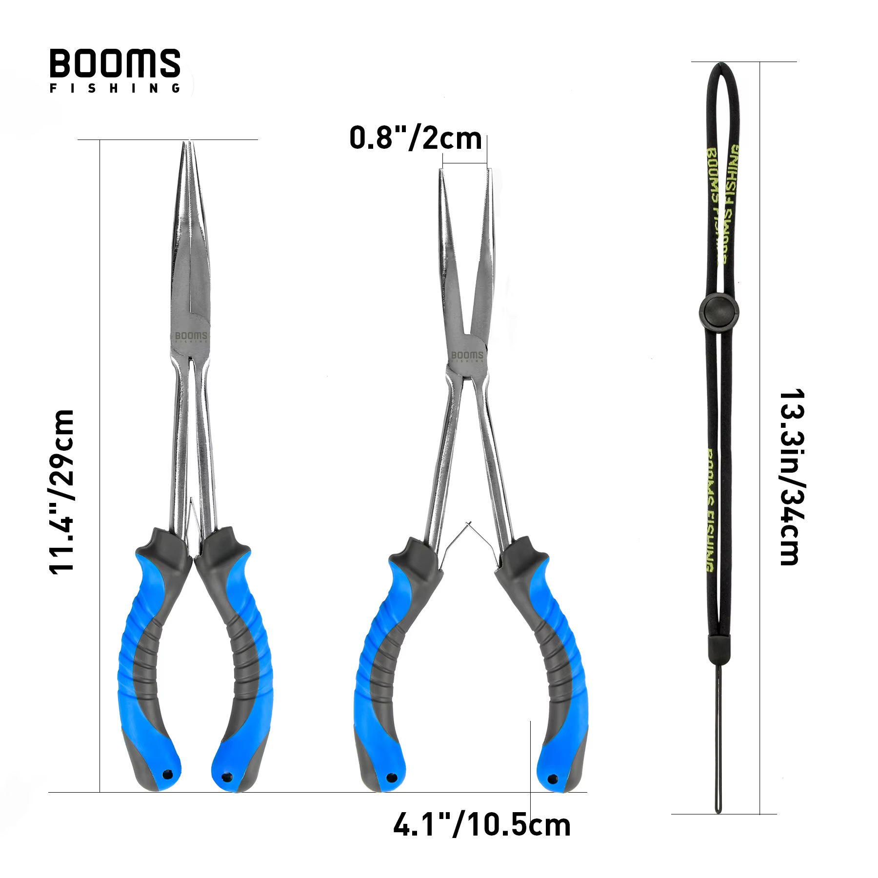 Alicates Punta Larga 11'' Booms Fishing F5 Acero Inoxidable - imagen 3