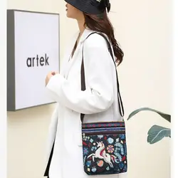 Bolso Bandolera Étnica Bordada para Mujer – Capacidad Amplia y Estilo