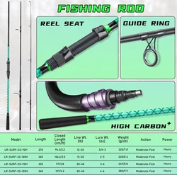 Caña de surfcasting Sougayilang de fibra de carbono alta calidad