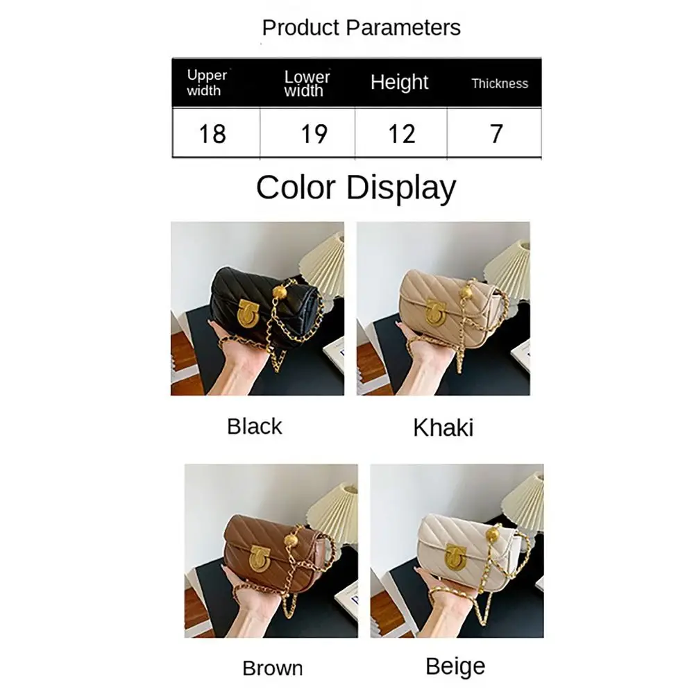 Bolso bandolera con cadena de cuero PU y cierre giratorio - imagen 5