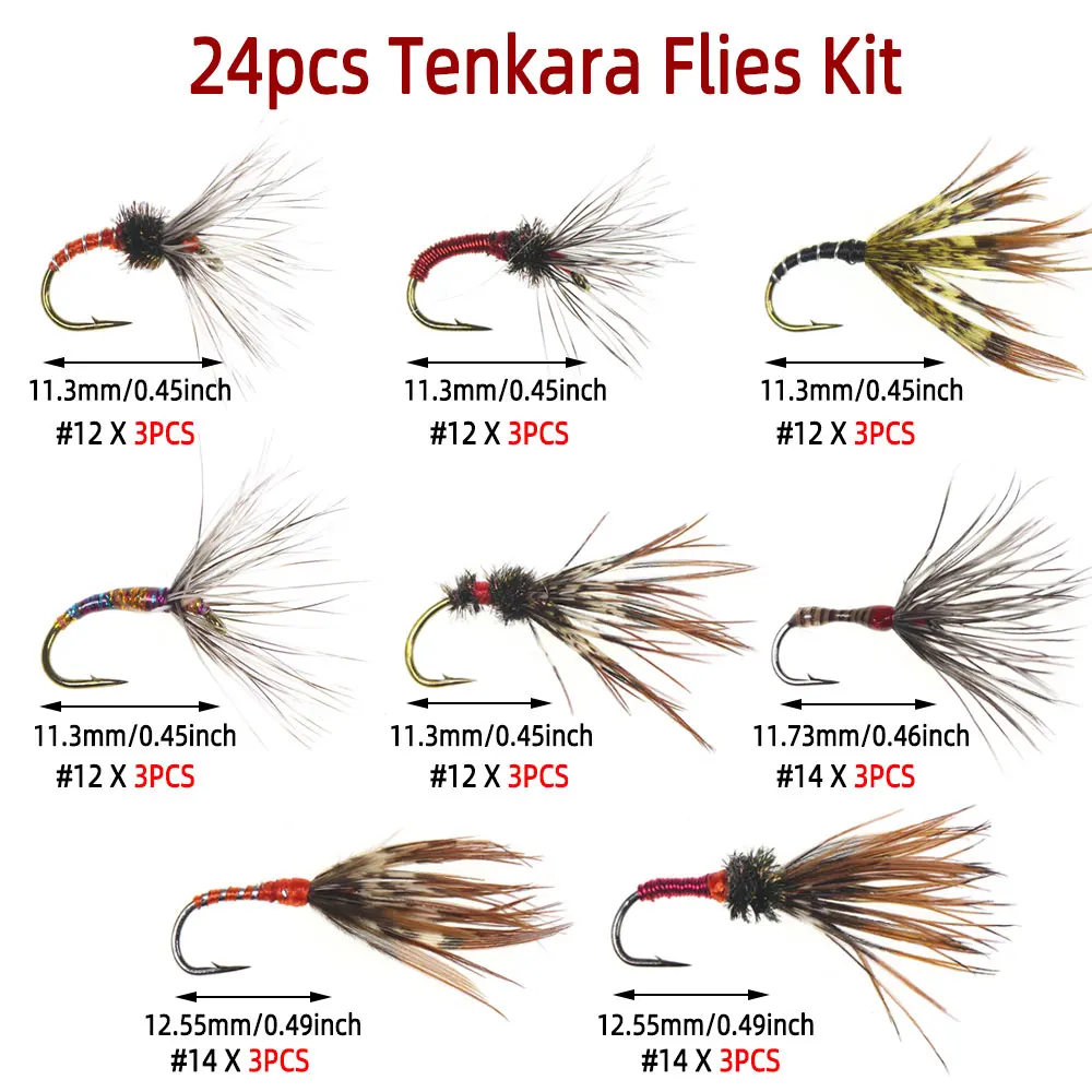 Bimoo Moscas Tenkara 12/14 – Caja impermeable, anzuelo con púas - imagen 4