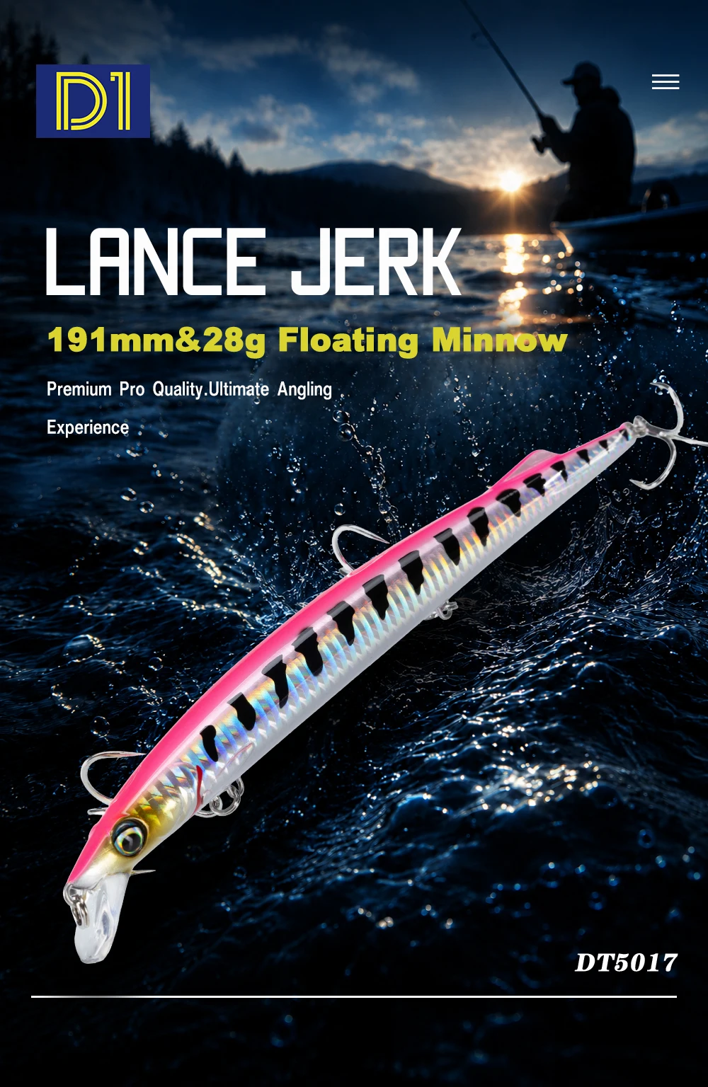 Jerk Minnow flotante en acción