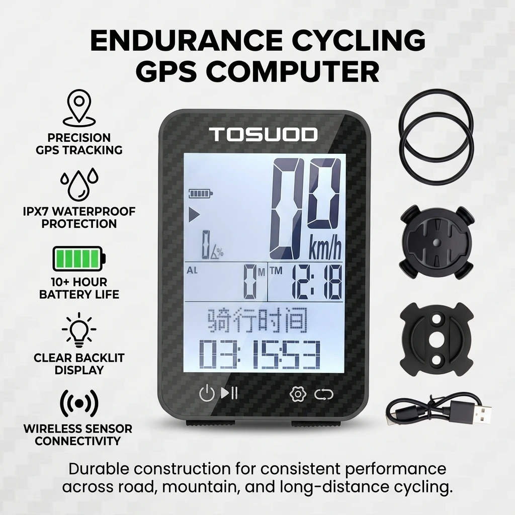 Ordenador de bicicleta con GPS resistente al agua y velocímetro - imagen 2