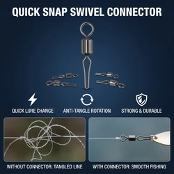Conector rápido para señuelos con emerillón de acero inoxidable