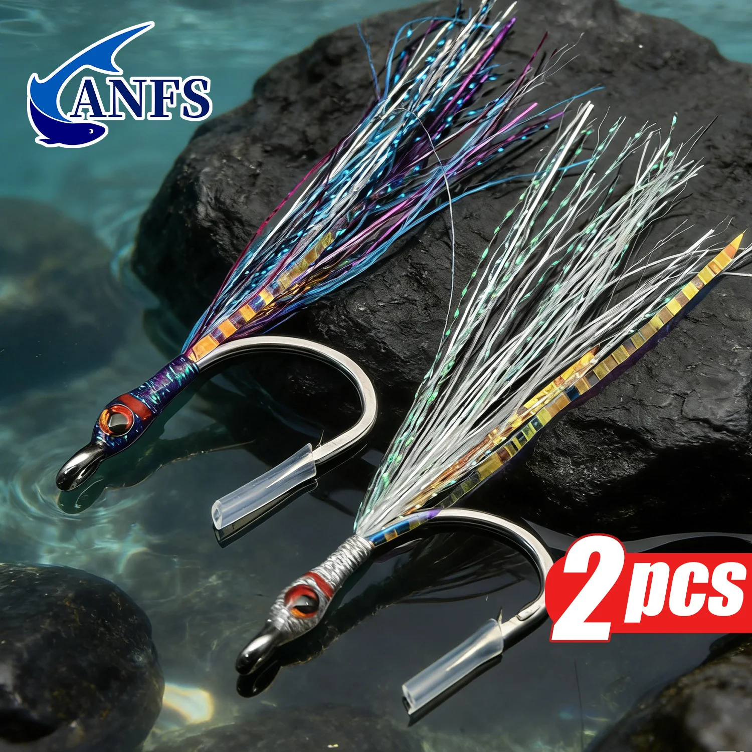 ANFS Tuna Fly - Vista frontal de la mosca húmeda atada a mano