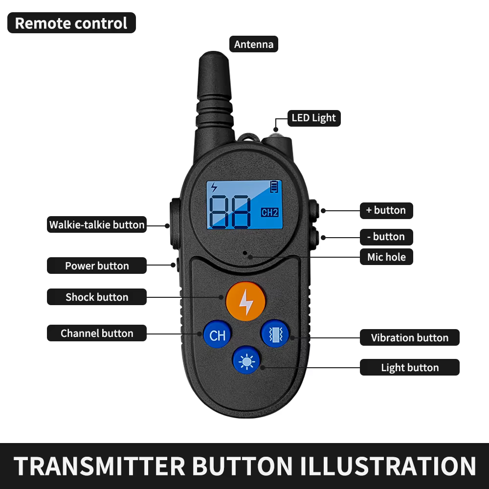 Collar de adiestramiento recargable e impermeable con walkie-talkie - imagen 5