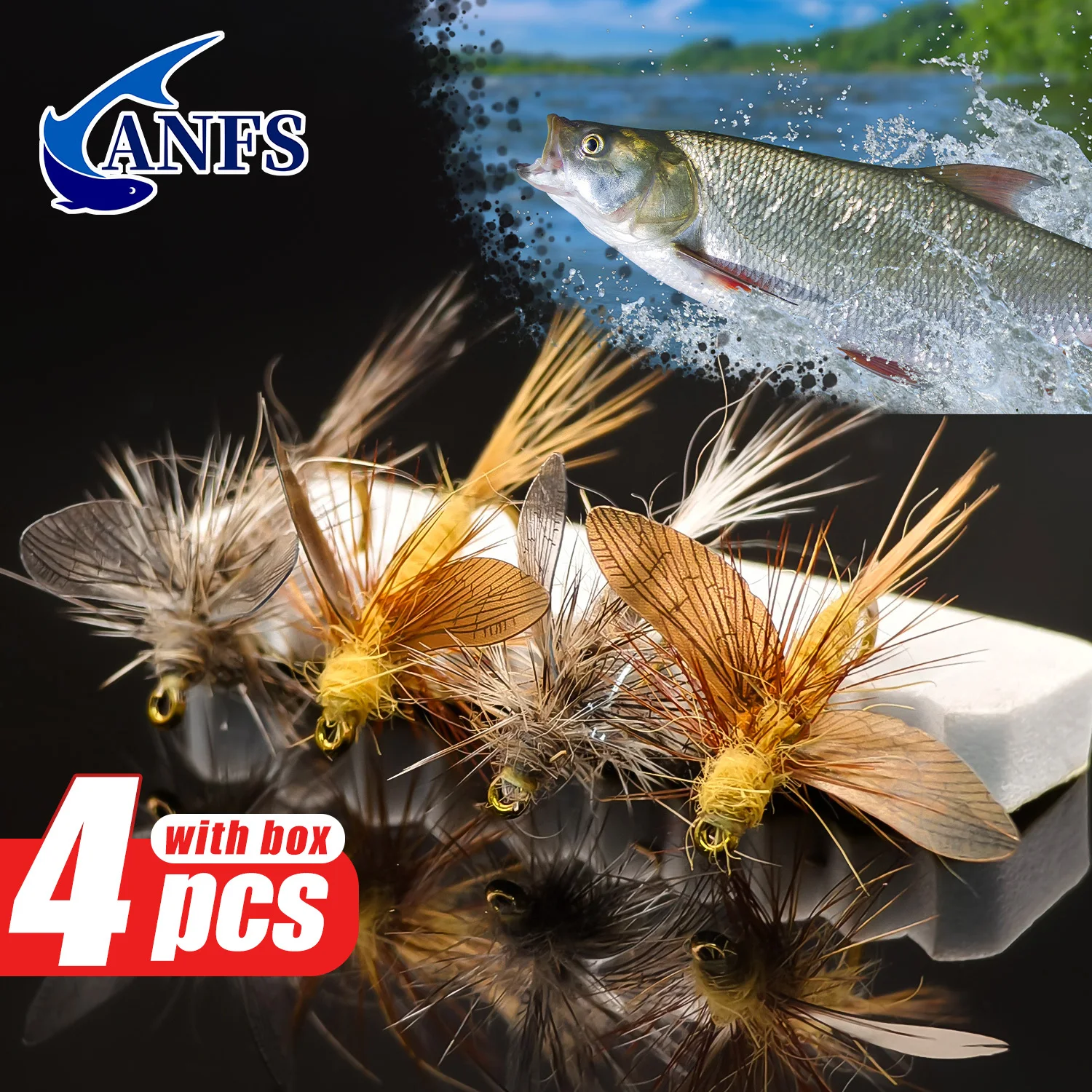 ANFS MayFly Emerger Moscas Secas a Mano – para pesca en agua dulce - imagen 3