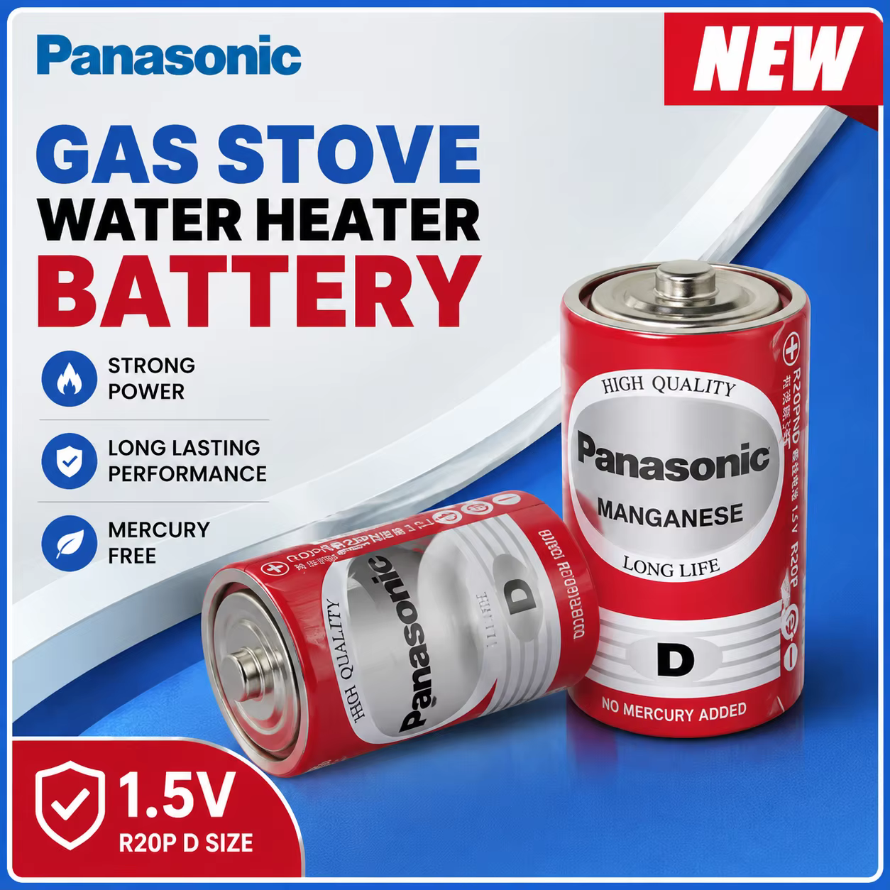 Pilas Panasonic R20P 1,5 V Carbono-Zinc para linterna y frontal - imagen 2