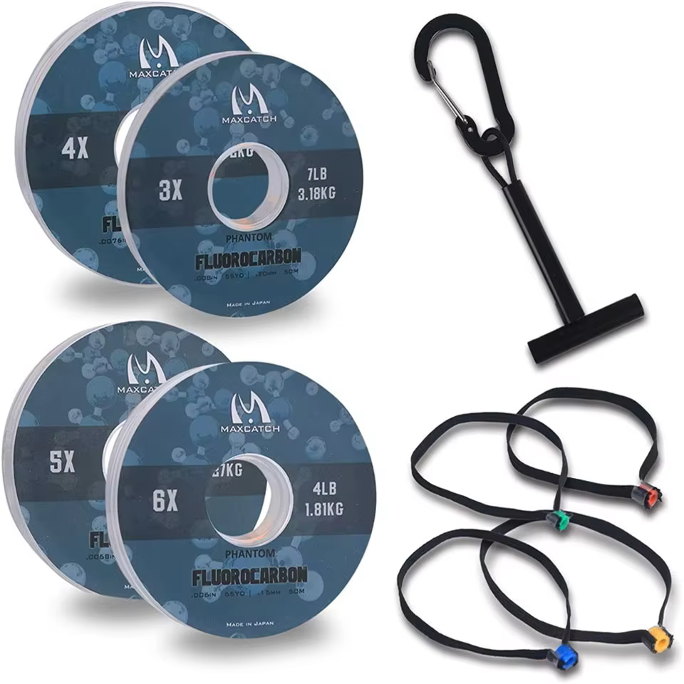 Maximumcatch línea de fluorocarbono con mosca invisible 1X-6X con soporte
