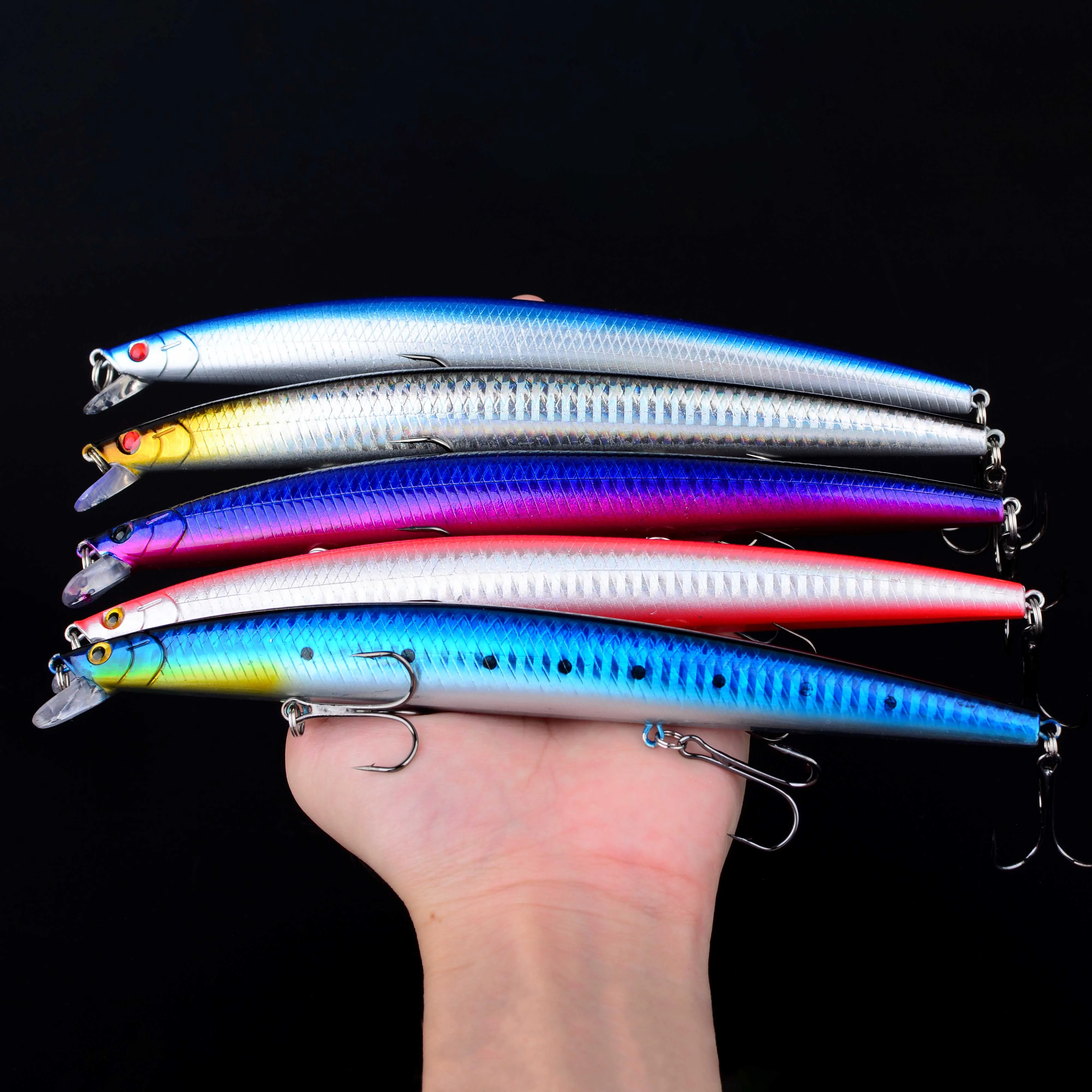 Crankbait Minnow láser mar: señuelo duro grande con forma pez - imagen 3