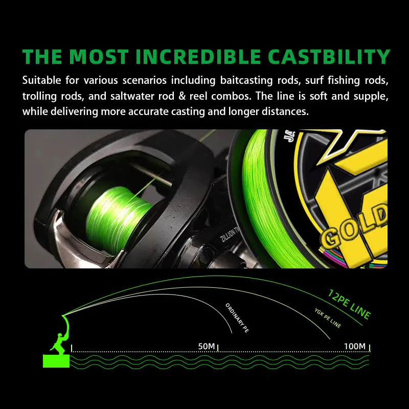 YGK X12-BRAID Línea PE superresistente para pesca en mar costera - imagen 3