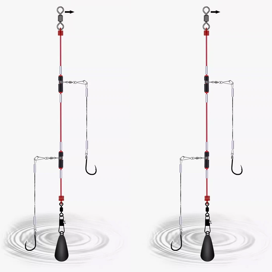 FishTrip Giratoria en T 3 vías – Plástico antibobinado a presión - imagen 4