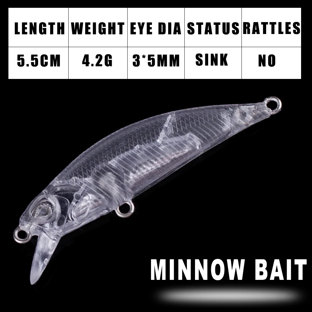 Dr.Holife Señuelo hundimiento pececillo sin pintar – Cebo de pesca DIY - imagen 3