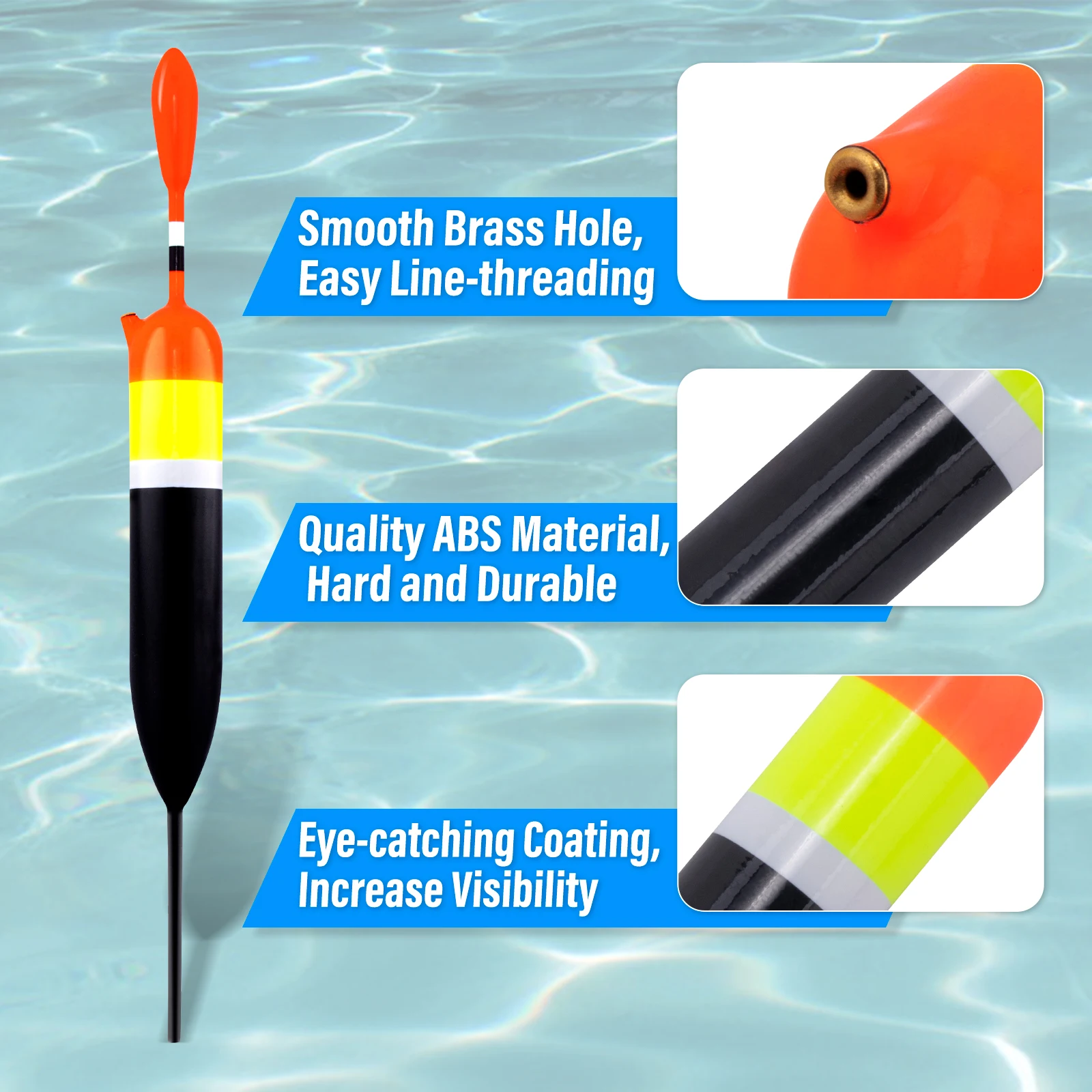 Flotador slip bobber de ABS con pintura visible