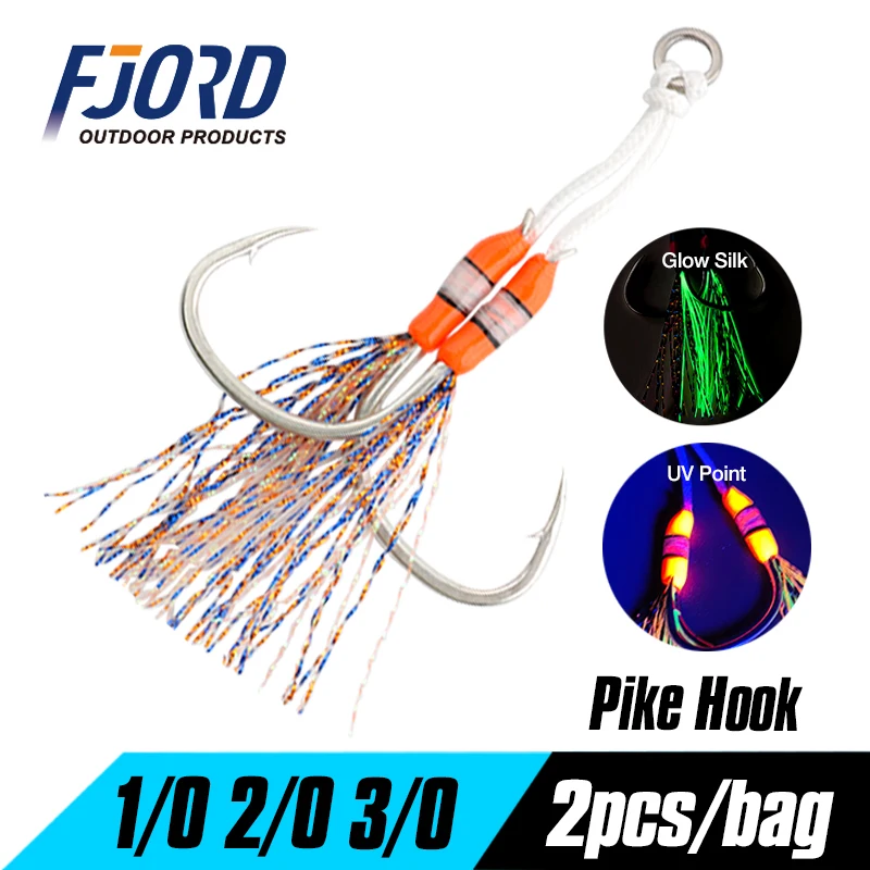 FJORD anzuelo de asistencia Pike con púas punto UV - acero carbono