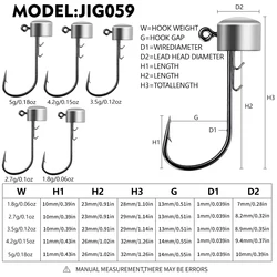 Anzuelos Jig Head Proberos cabeza plana para vinilo salada lubina