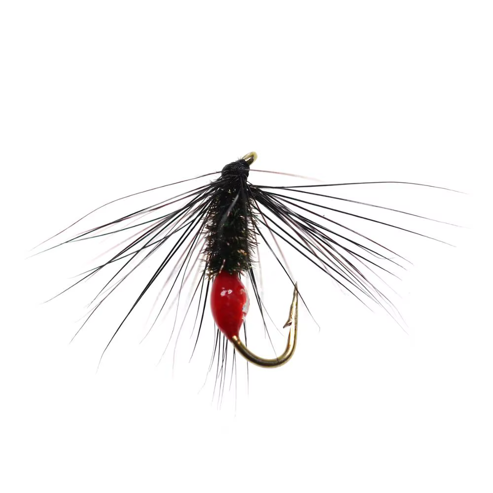 Wifreo Mosca Hormiga Roja con hackle de acero para lubina y trucha - imagen 2