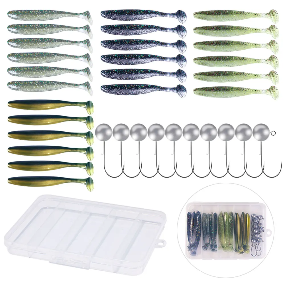 Kit completo de señuelos blandos de silicona para pesca