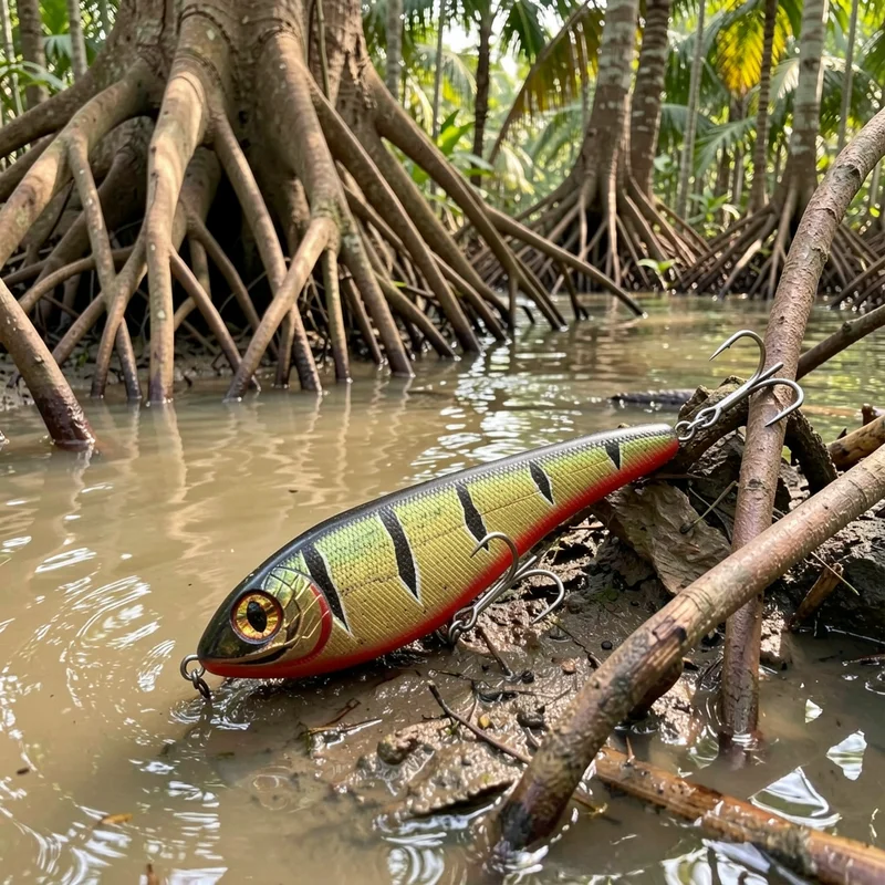 Jerkbait hundible para pesca de depredadores – anzuelos afilados - imagen 3