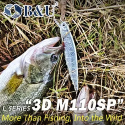 Señuelo Minnow suspendido B&U Jerkbait largo alcance lubina y lucio