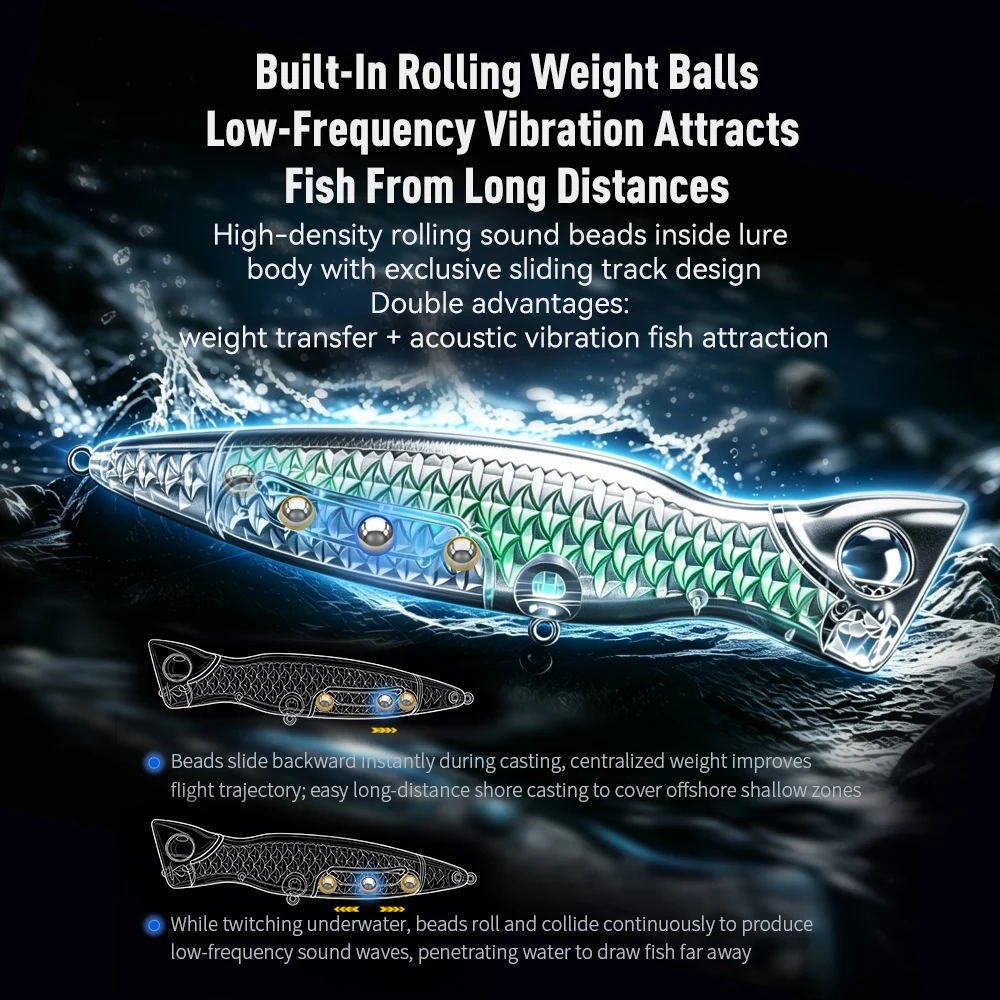 Kingdom Basstaor Popper para lubina – señuelo de superficie - imagen 3