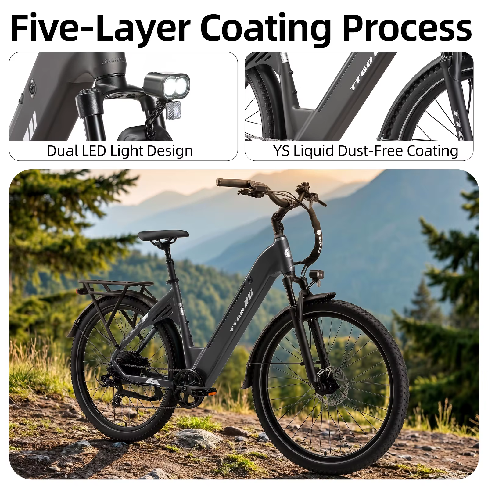 TTGO C5 – Bicicleta eléctrica con pantalla LCD y fr - imagen 2