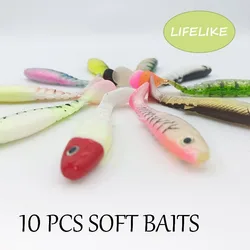 Señuelos blandos realistas multicolor con efecto de natación 3D