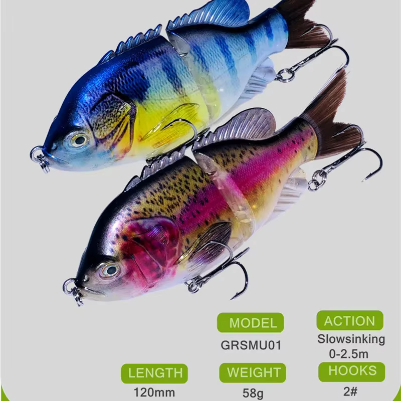 Señuelo articulado cepilla natación para lubina - imagen 2