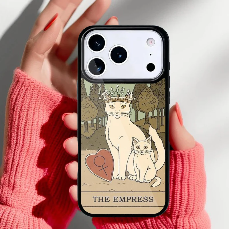 Funda para iPhone con diseño de gatos y cartas del tarot de Krajews