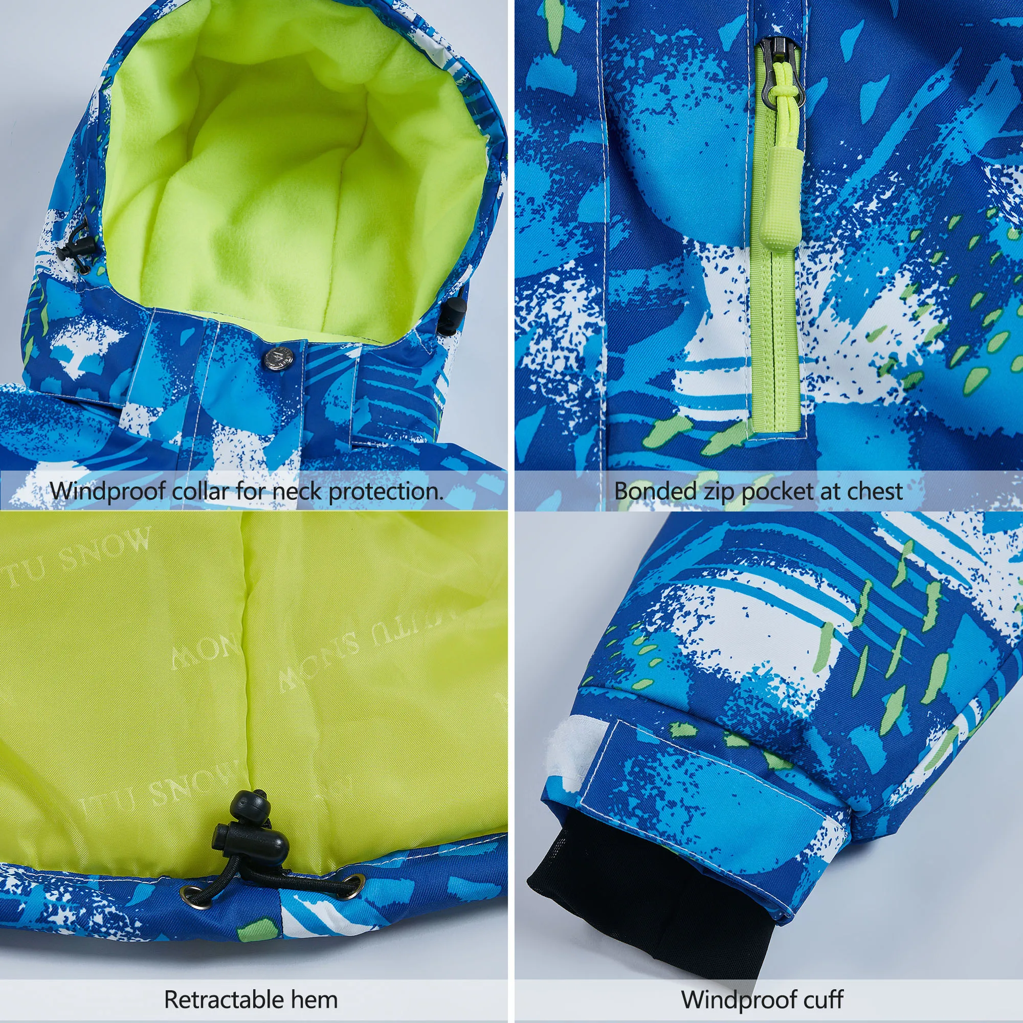 Traje de snowboard infantil cálido impermeable y cortaviento - imagen 4