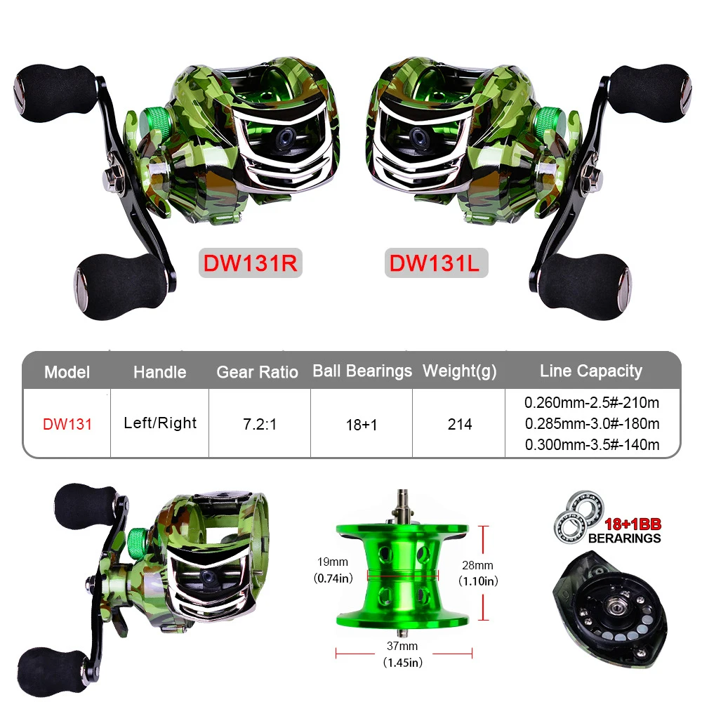 Proberos Baitcasting 7.2:1 – Carrete de alto rendimiento con freno magnético - imagen 2