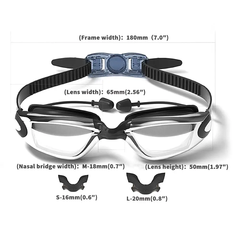 Gafas de natación impermeables antivaho silicona ajustables unisex - imagen 5