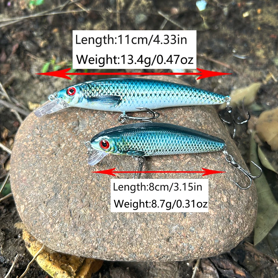 Señuelos jerkbait minnow hundimiento rápido para lucio – crankbait - imagen 4