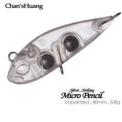 Chan'sHuang Mirco Señuelo Lápiz Silencioso – Cebo Blanco Sin Pintar