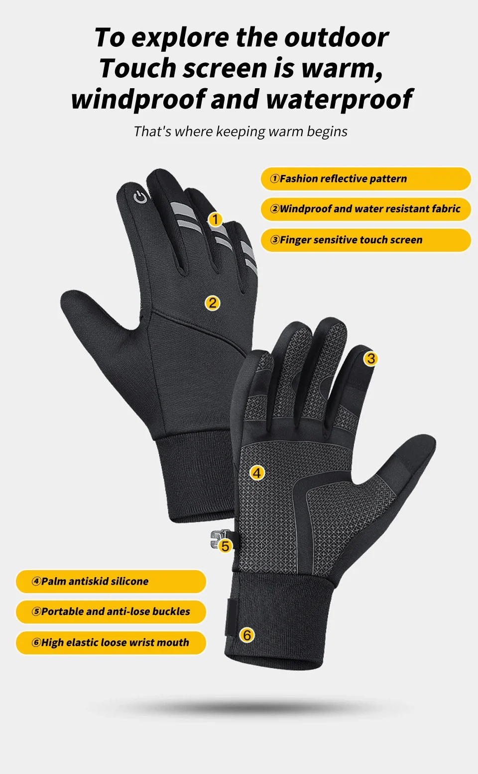 Guantes en uso durante una jornada de pesca invernal