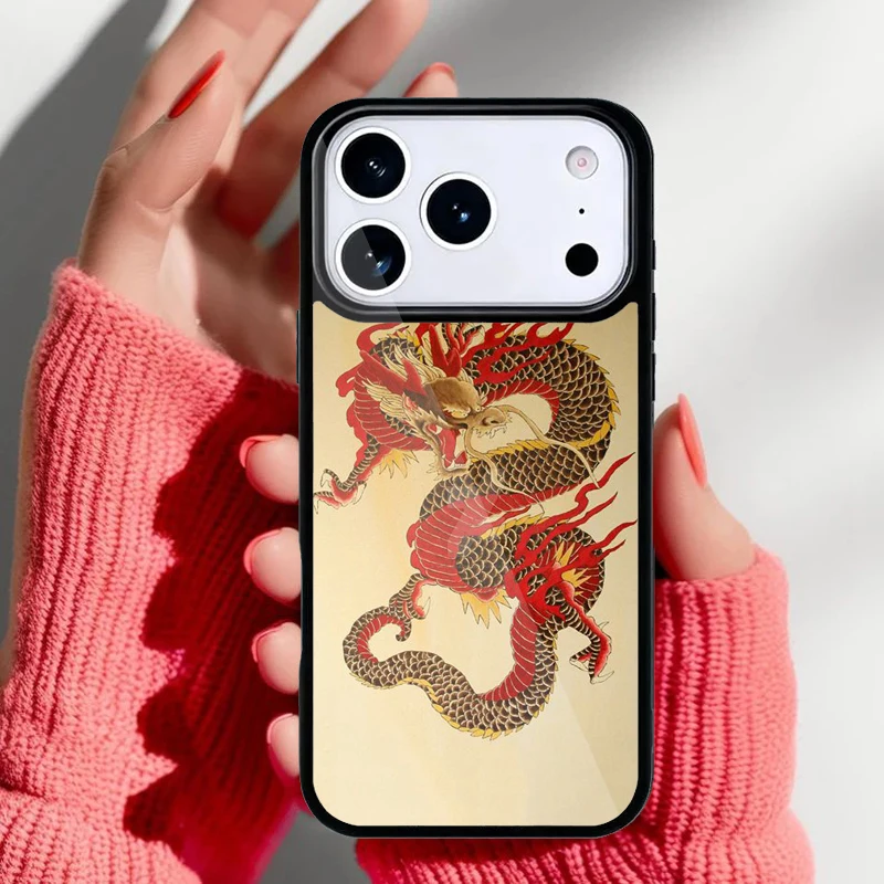 Funda con diseño de dragón japonés para iPhone
