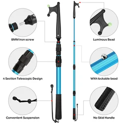 SAN LIKE poste telescópico luminoso para barco con gancho y flotador
