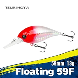 TSURINOYA 59F 59mm 13g Crankbait – Floating Lure for Bass and Pike (1.5-2.5m Depth)