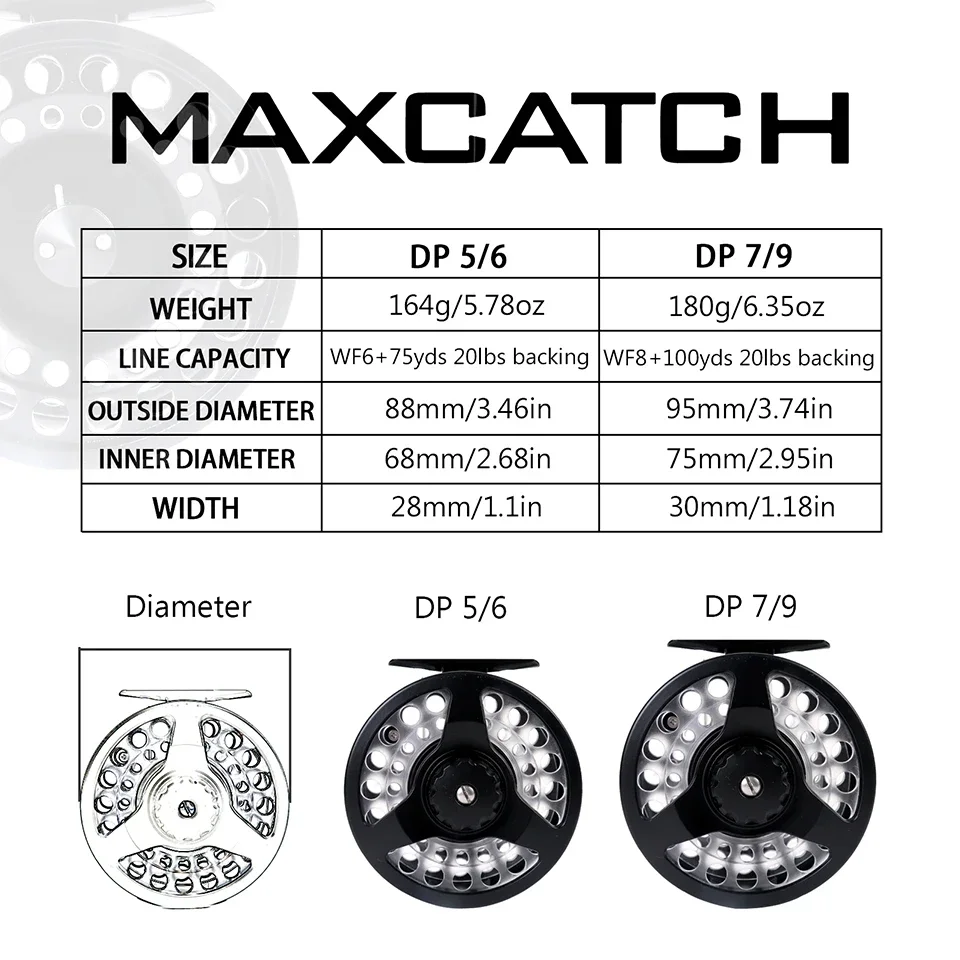 Maxcatch DP cassette de aluminio fundido para carrete pesca con mosca - imagen 4